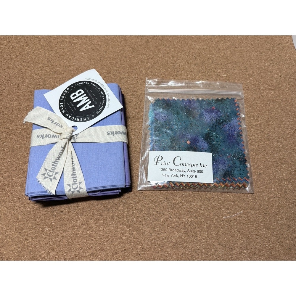 Quilt Fabric Lot: AMB Clothworks‎ Purple Fat Quarters Print Concept 4" Squares